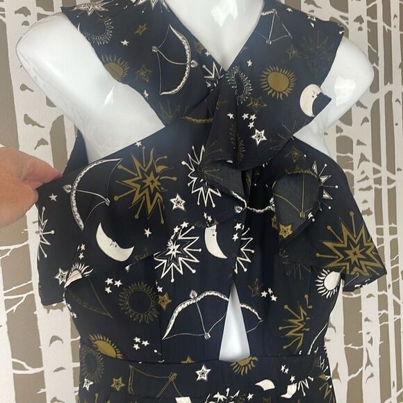 Lost + Wander Zodiac Cross-Front Ruffle Jumpsuit S - Picture 9 of 12